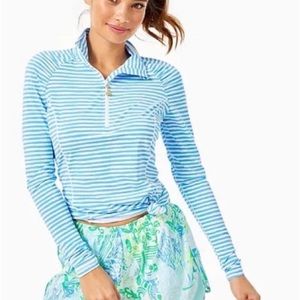 Lilly Pulitzer Justine Half Zip Pullover Stripe Medium NWOT